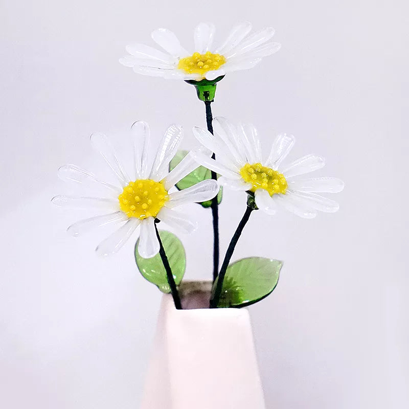 April Birth Glass Flower - Daisy | Handmade Glass Keepsake | DNOMA
