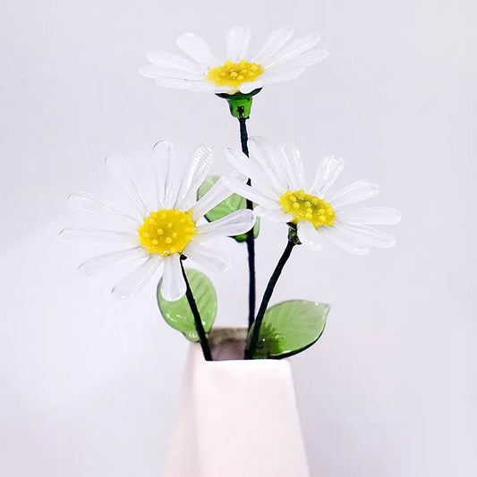 April Birth Glass Flower - Daisy | Handmade Glass Keepsake | DNOMA