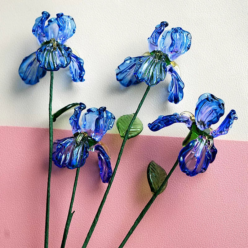 February Birth Glass Flower - Iris | Handmade Glass Keepsake | DNOMA