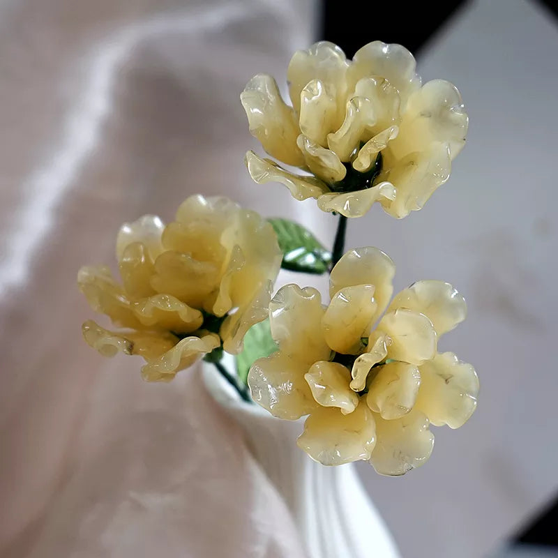 January Birth Glass Flower - Carnation | Handmade Keepsake | DNOMA