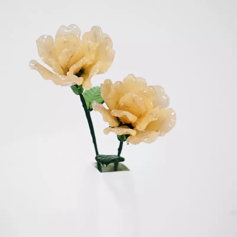 January Birth Glass Flower - Carnation | Handmade Keepsake | DNOMA