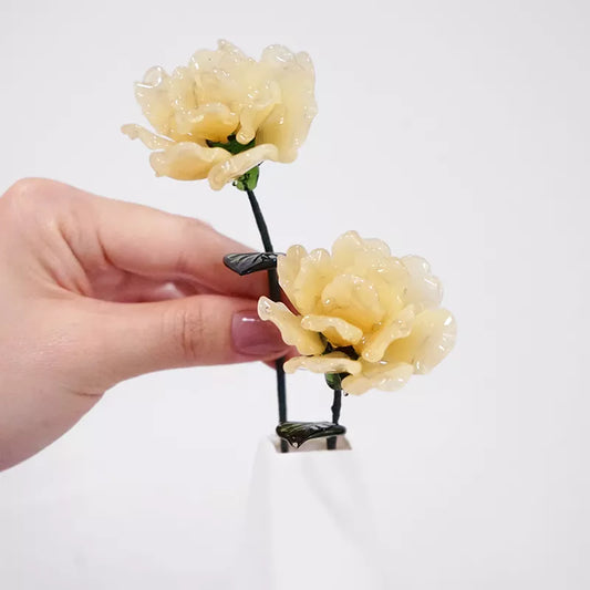 January Birth Glass Flower - Carnation | Handmade Keepsake | DNOMA