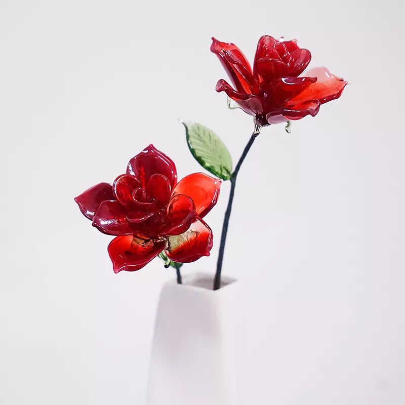 June Birth Glass Flower - Rose | Handmade Glass Keepsake | DNOMA