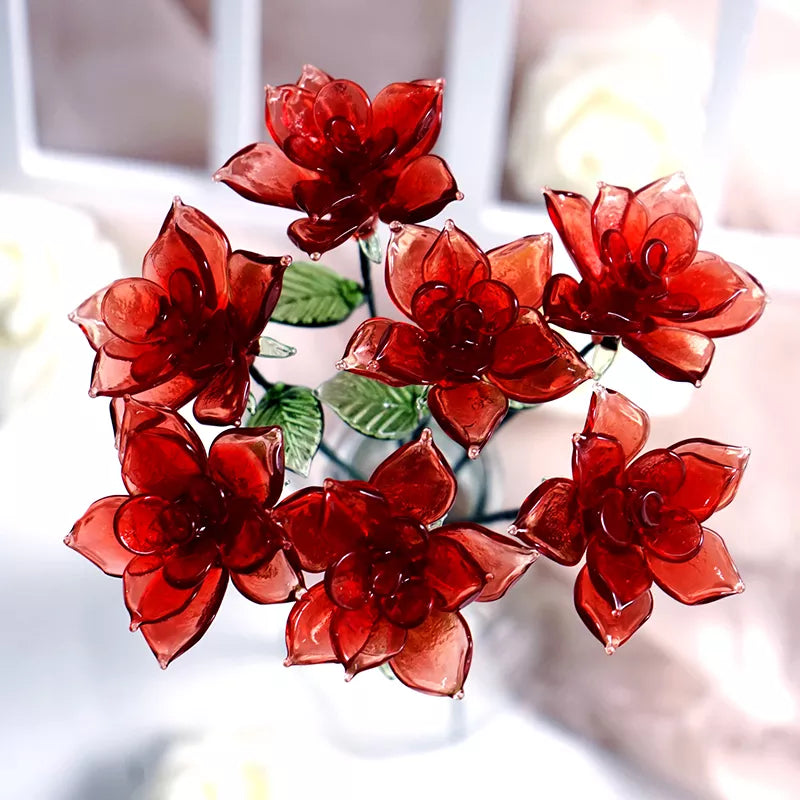 June Birth Glass Flower - Rose | Handmade Glass Keepsake | DNOMA