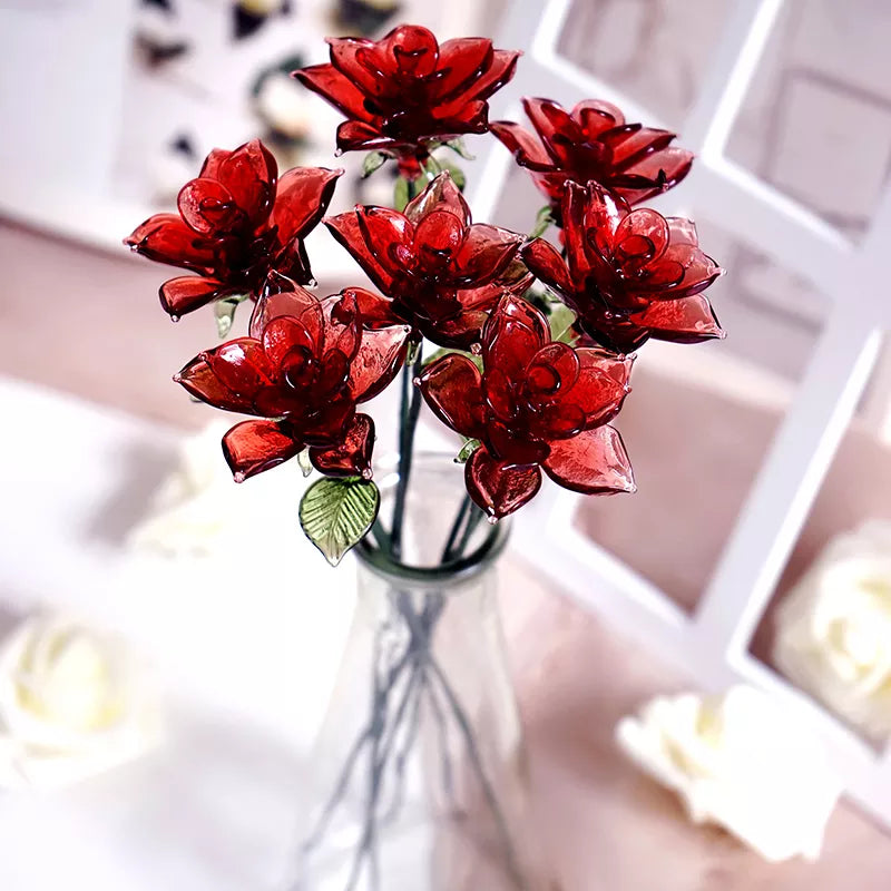 June Birth Glass Flower - Rose | Handmade Glass Keepsake | DNOMA