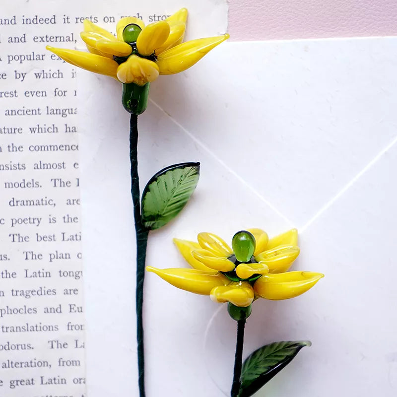 March Birth Glass Flower - Jonquil | Handmade Glass Keepsake | DNOMA