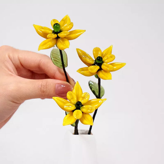 March Birth Glass Flower - Jonquil | Handmade Glass Keepsake | DNOMA