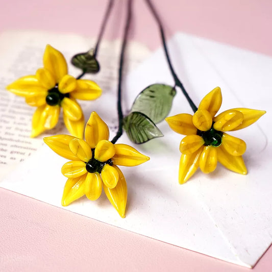 March Birth Glass Flower - Jonquil | Handmade Glass Keepsake | DNOMA