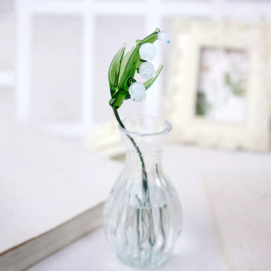 May Birth Glass Flower - Lily of Valley | Handmade Glass Keepsake | DNOMA