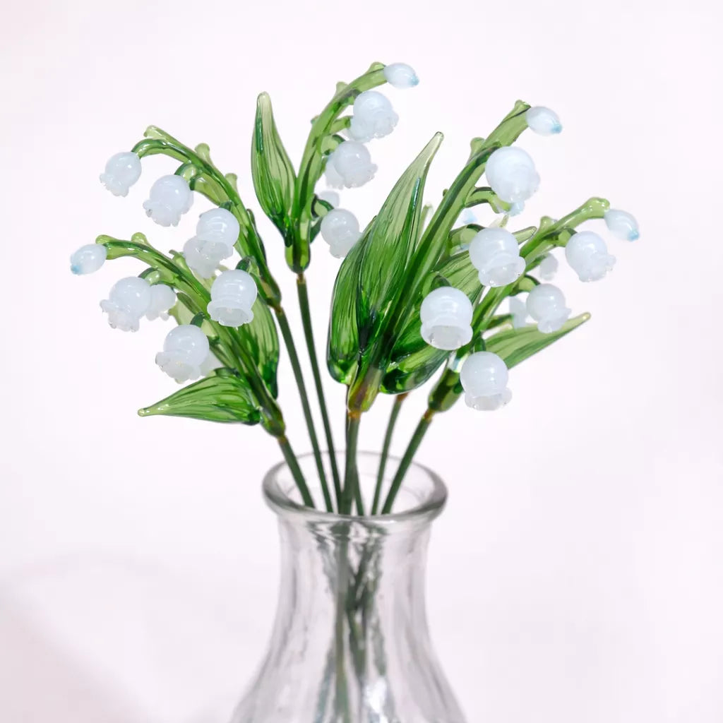 May Birth Glass Flower - Lily of Valley | Handmade Glass Keepsake | DNOMA