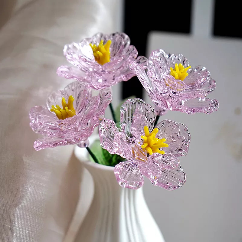 November Birth Glass Flower - Peony | Handmade Glass Keepsake | DNOMA