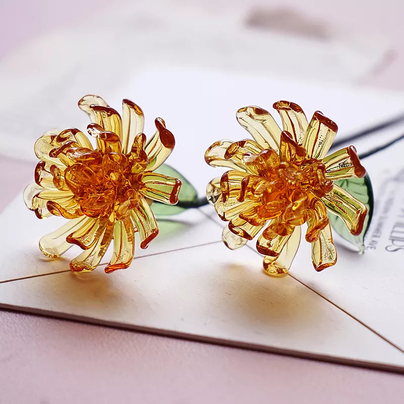 October Birth Glass Flower - Marigold | Handmade Glass Keepsake | DNOMA