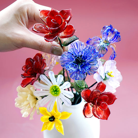 birth month glass flowers