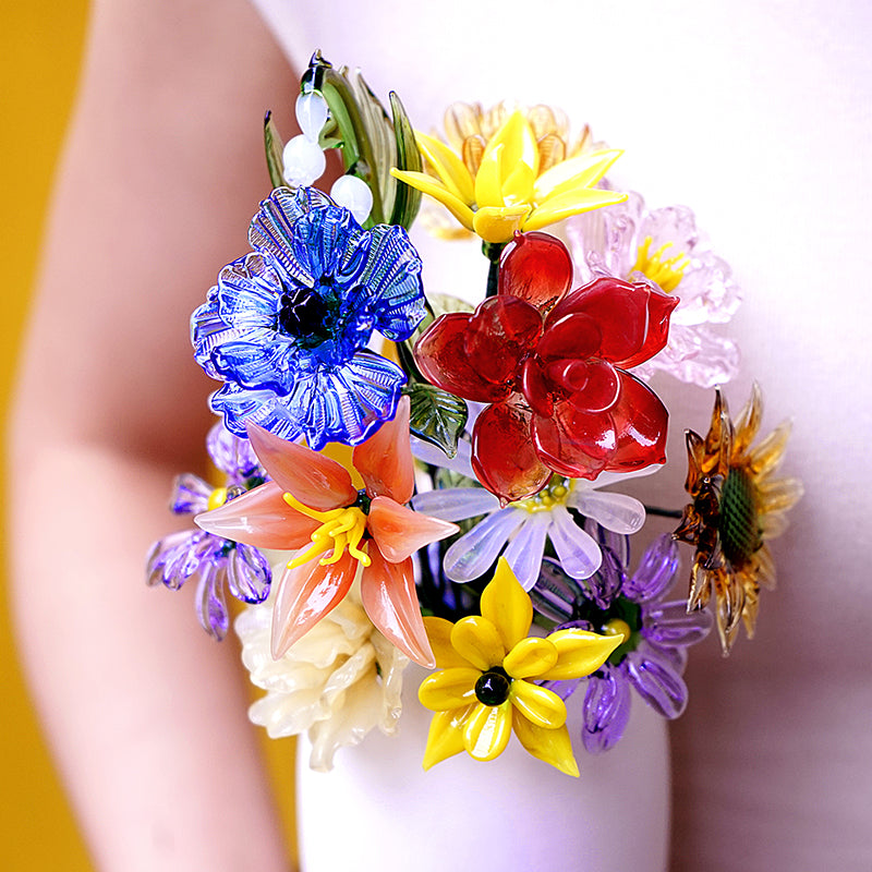 birth month glass flowers