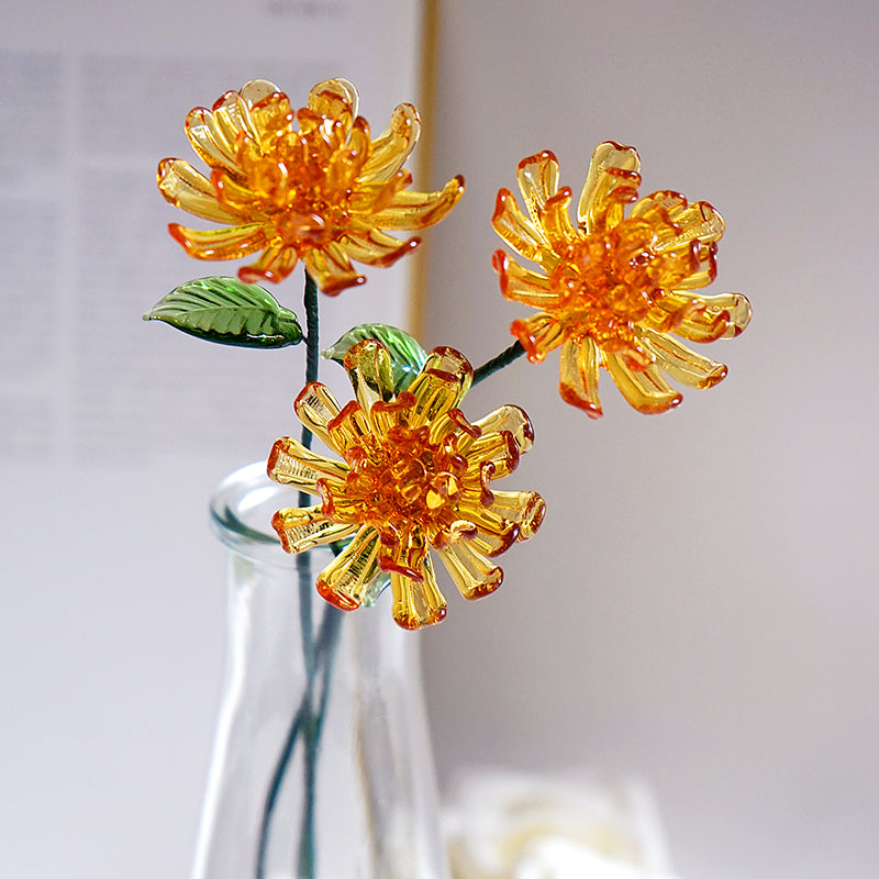 birth month glass flowers-marigold