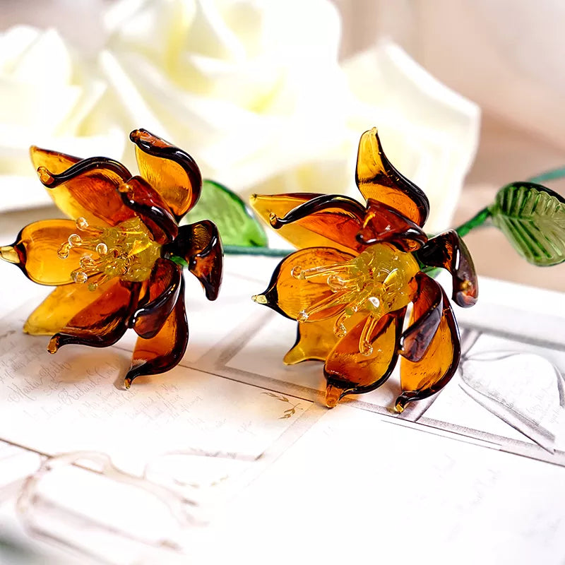 December Birth Glass Flower - Narcissus | Handmade Glass Keepsake | DNOMA