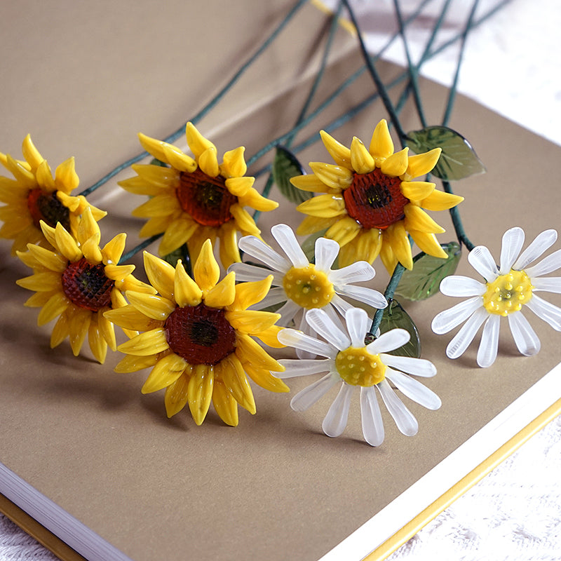 birth month glass flowers sunflower