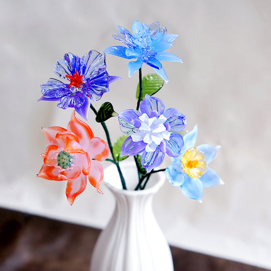 birth month glass flowers