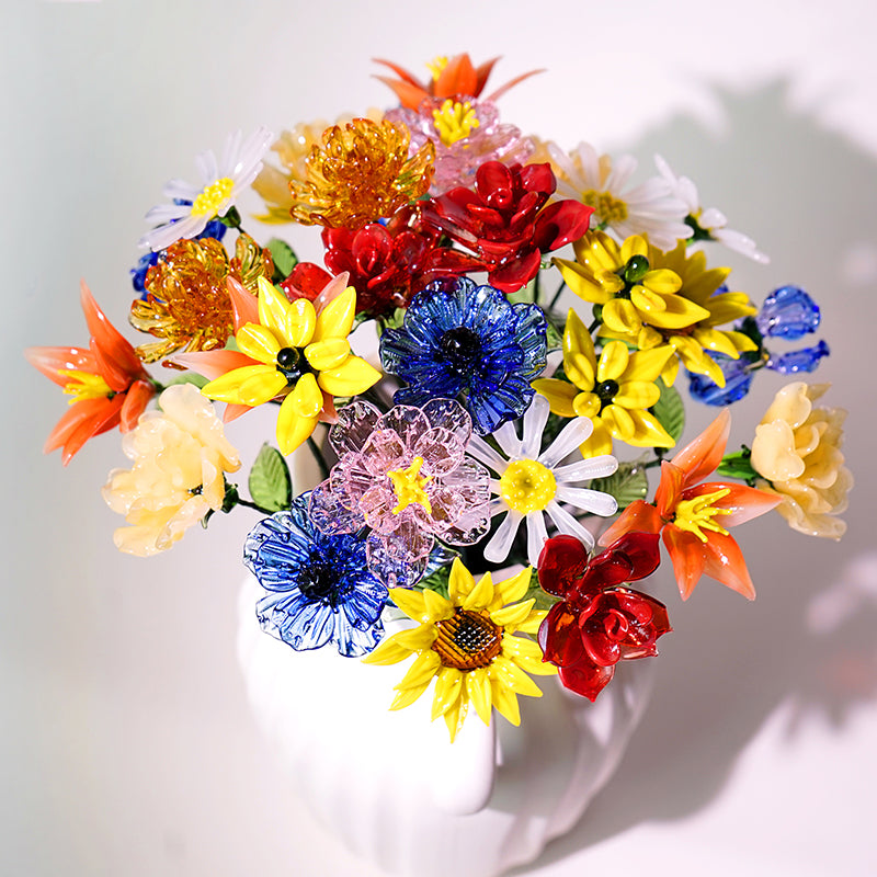 birth month glass flowers