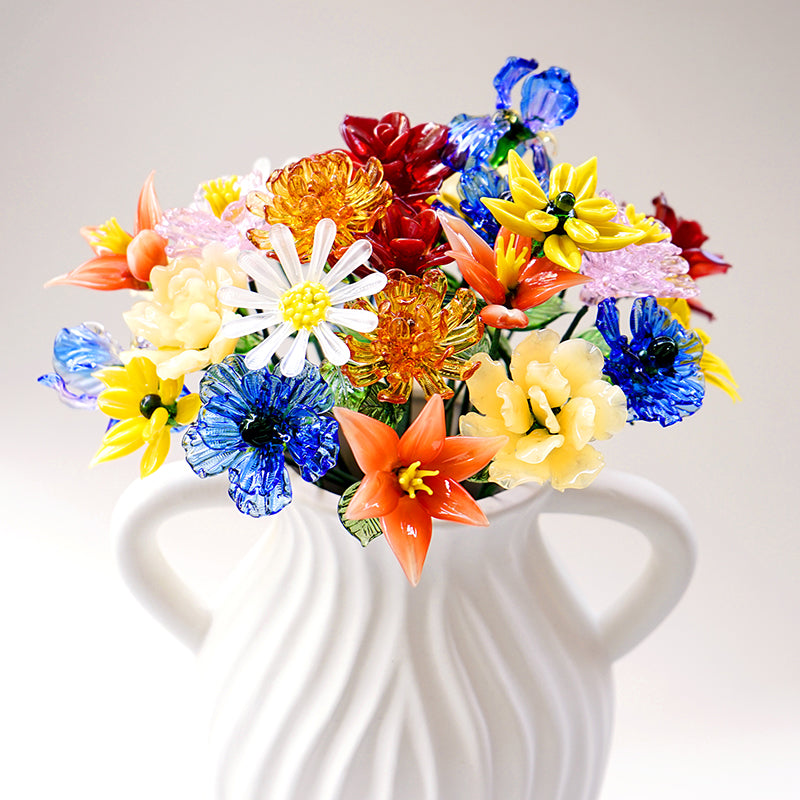 birth month glass flowers