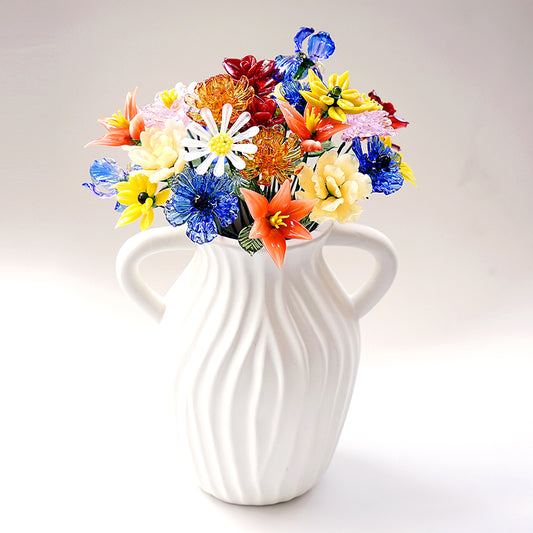 Unique Handmade Blown Glass Flower – Birth Month Keepsake Gift