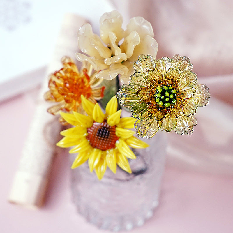 birth month glass flowers