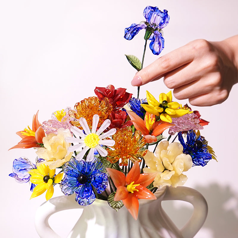 birth month glass flowers