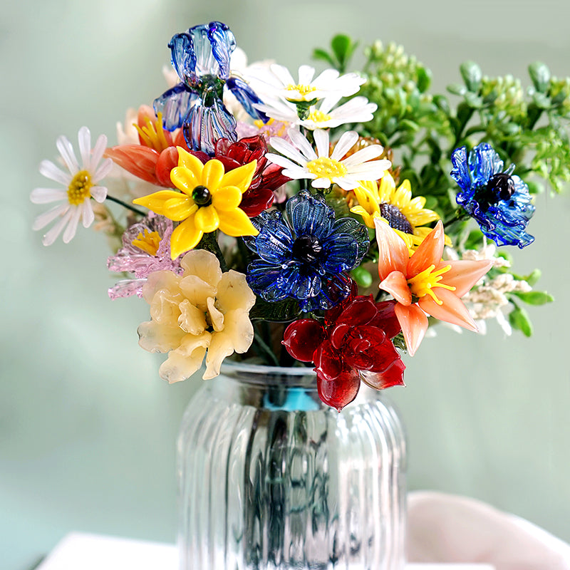birth month glass flowers