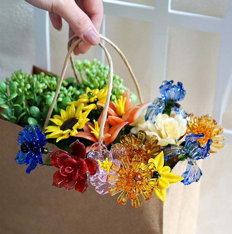 birth month glass flowers