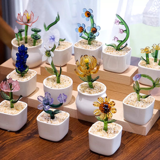 glass potted plant birth month flower