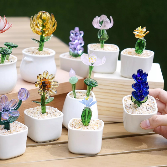 Handcrafted Glass Birth Month Flower | Perfect Desk & Holiday Décor