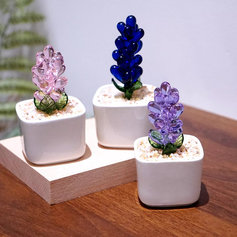 Birth Month Glass Flower Pot | Handcrafted Gift for Christmas & More