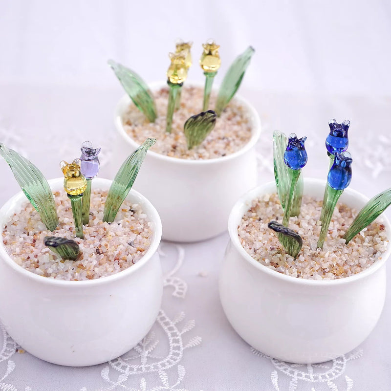 Glass Birth Flower Potted Plant | Timeless Gift for Holidays