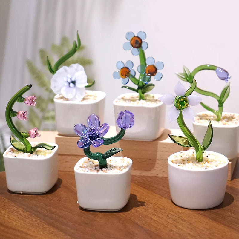 Glass Birth Month Flower Pot | Unique Gift for Holidays & Home Décor