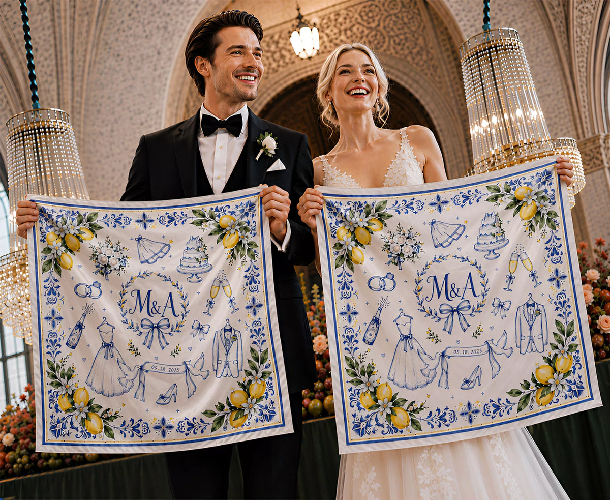 Custom Wedding Scarves | Personalized Square Scarves