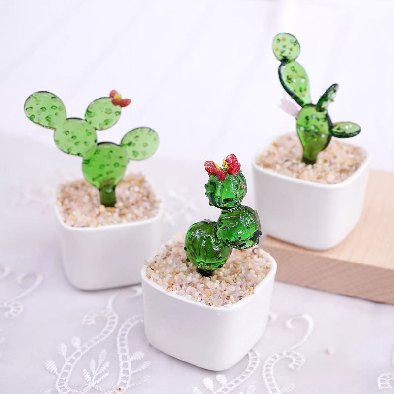 Handmade Glass Cactus – Unique Mother’s Day Gift & Desk Accent