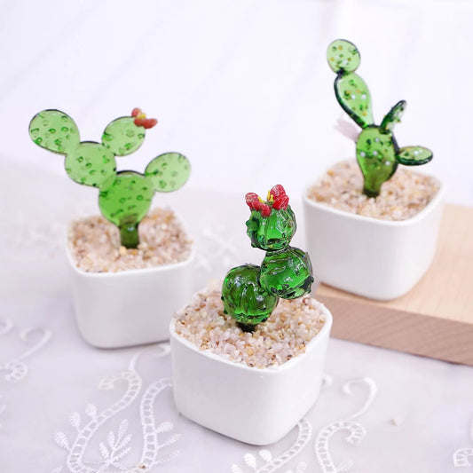 Handmade Glass Cactus – Unique Mother’s Day Gift & Desk Accent