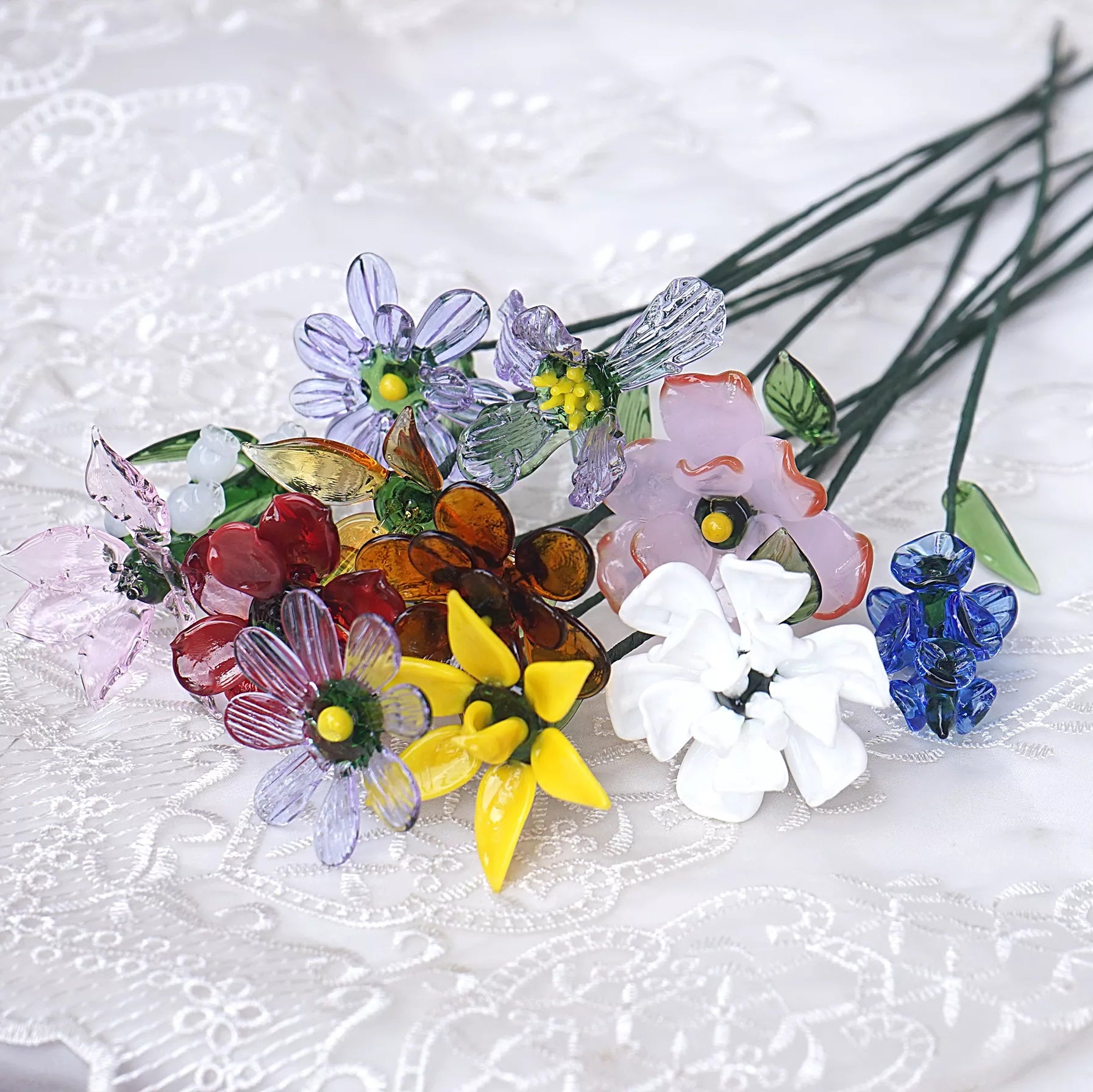 glass birth month flowers