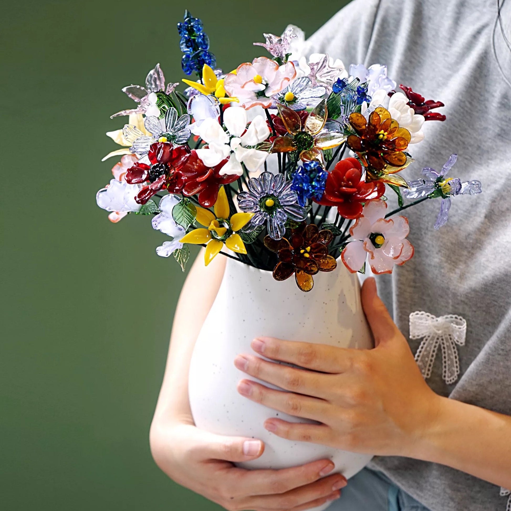 Blown Glass Birth Month Flower – Handmade Gift for Her