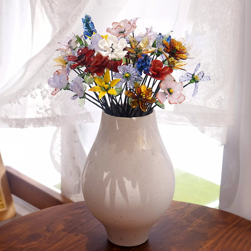 Unique Handmade Blown Glass Birth Month Flower Gift Idea