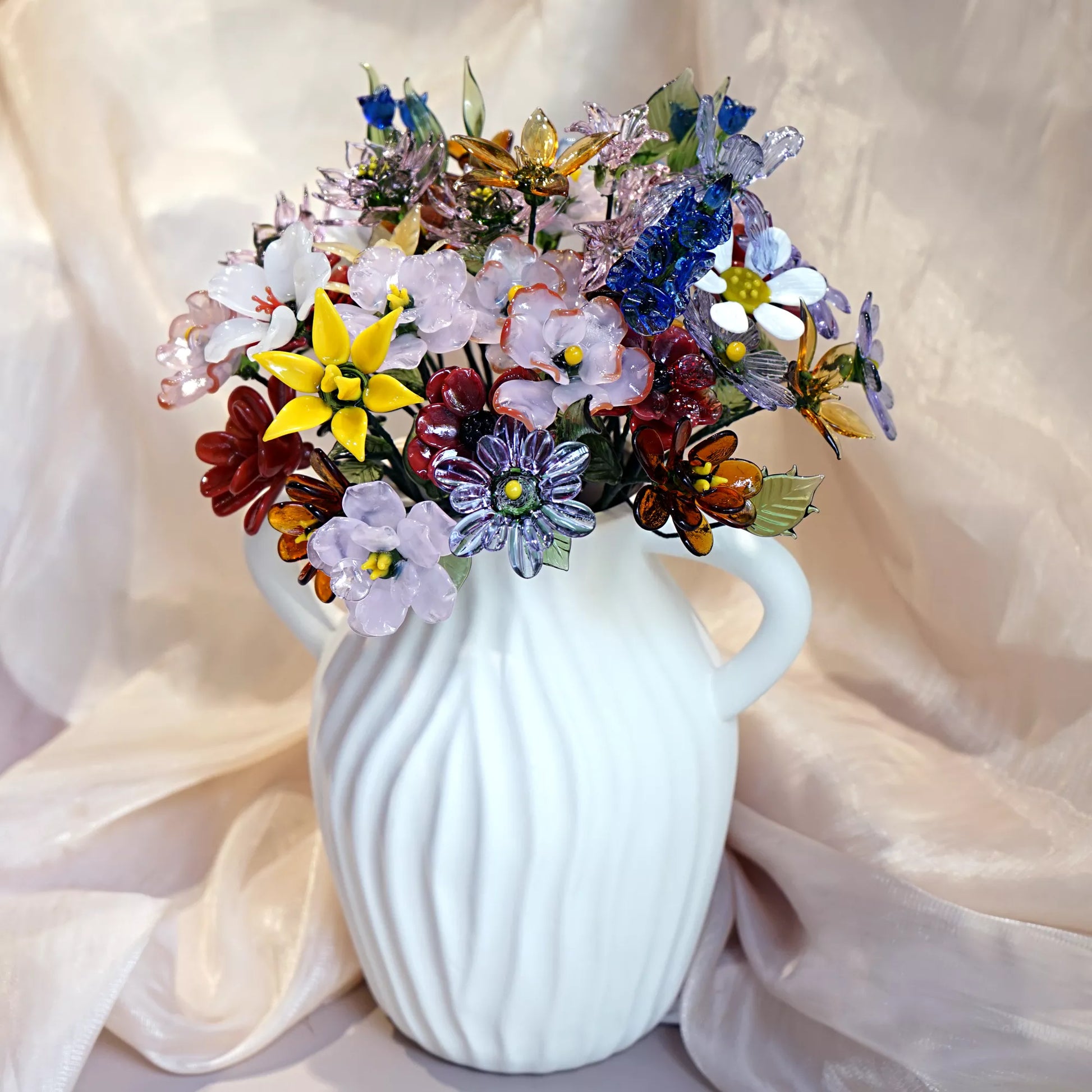 Unique Handmade Blown Glass Flower – Birth Month Keepsake Gift