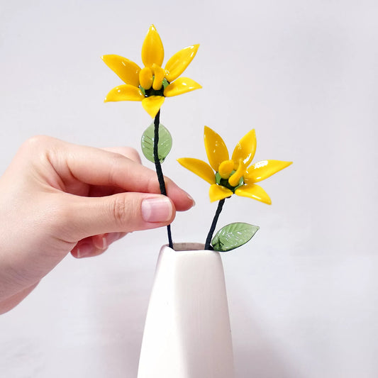 Unique Birth Month Glass Flower – Handmade Art Gift for Special Occasions