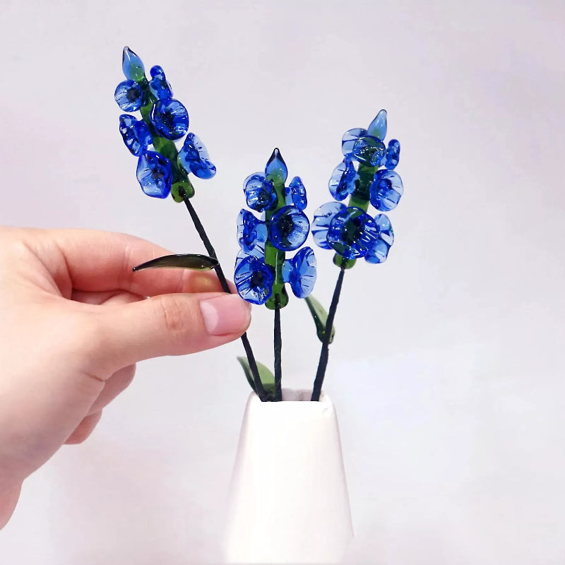 Handmade Glass Birth Month Flower – Elegant Desk Decoration