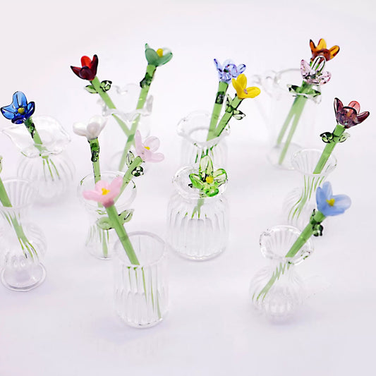 Mini Birth Month Flower Glass Sculpture – Handmade Gift for Special Days