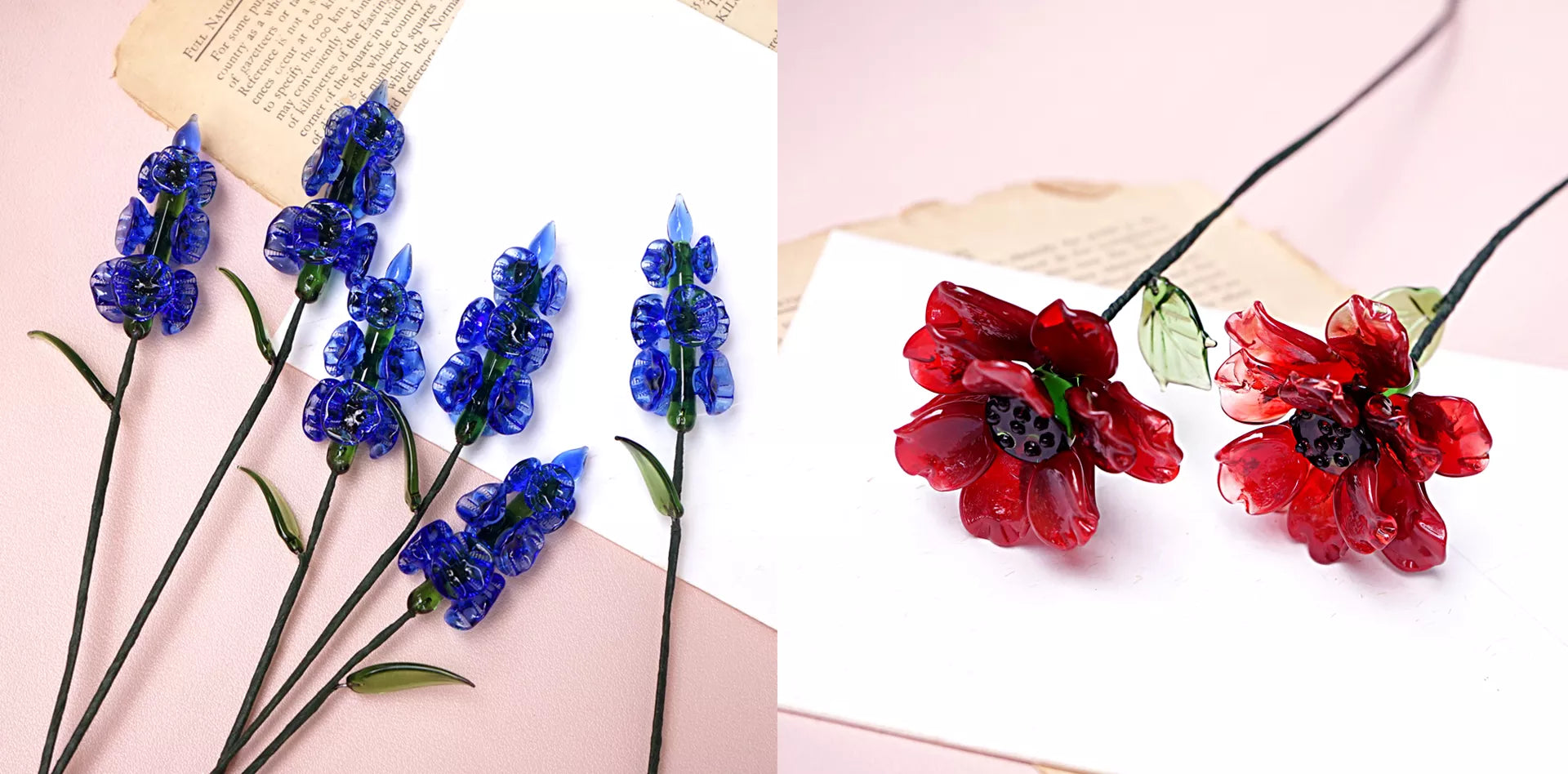 hand blown glass birth flowers