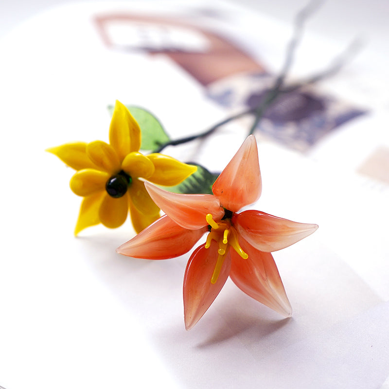 Unique Birth Month Glass Flower – Handmade Art Gift for Special Occasions