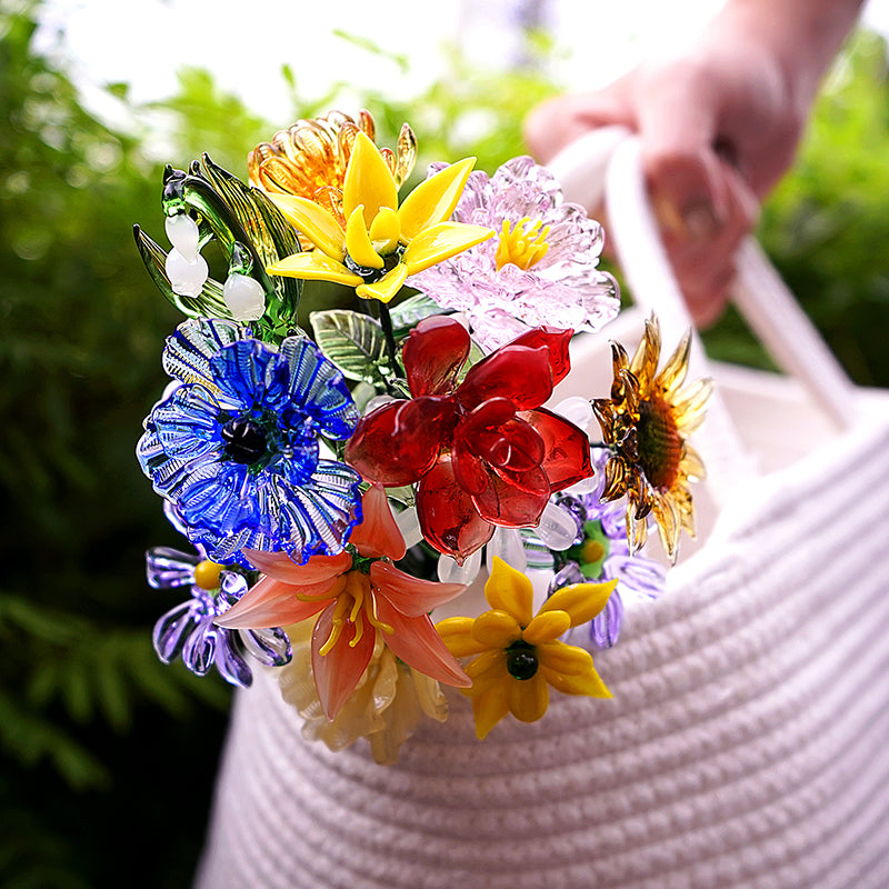 birth month glass flowers