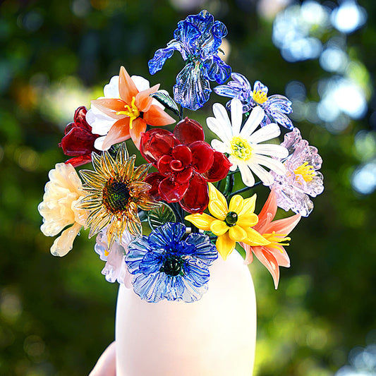 birth month glass flowers